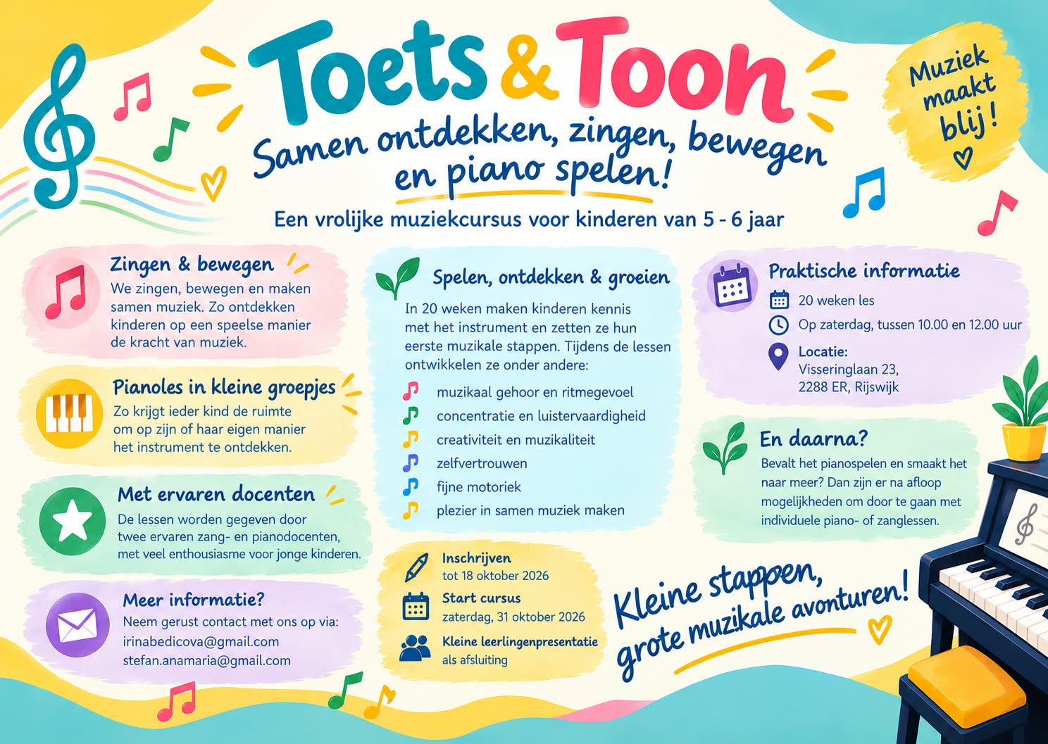 Toets & Toon muziekcursus voor kinderen